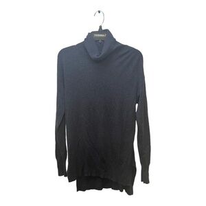Joan Vass Studio Womens Turtleneck Sweater Cashmere Blend Navy Blue Size Large